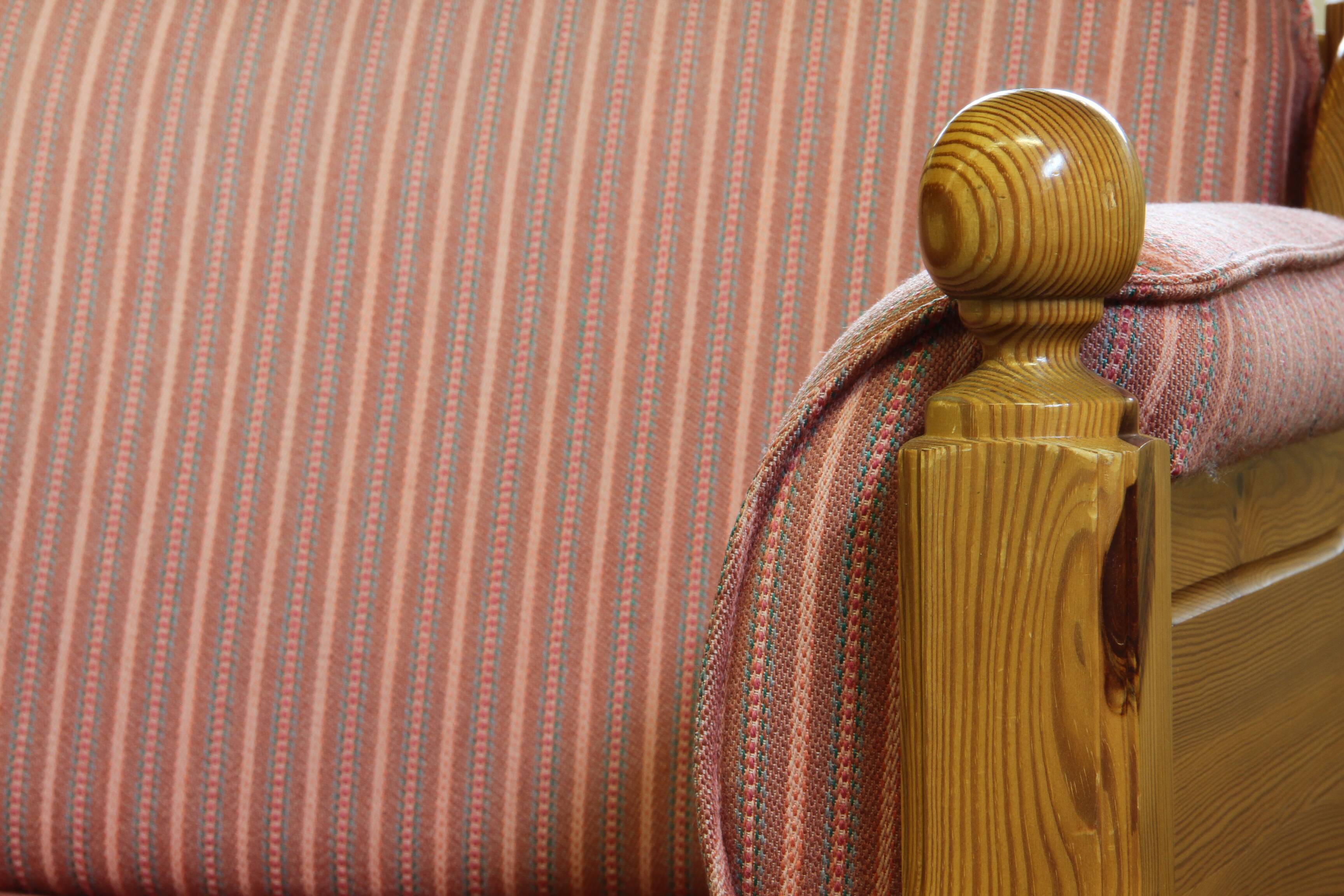 Vintage mid-century Danish pine lounge chair, 1970s