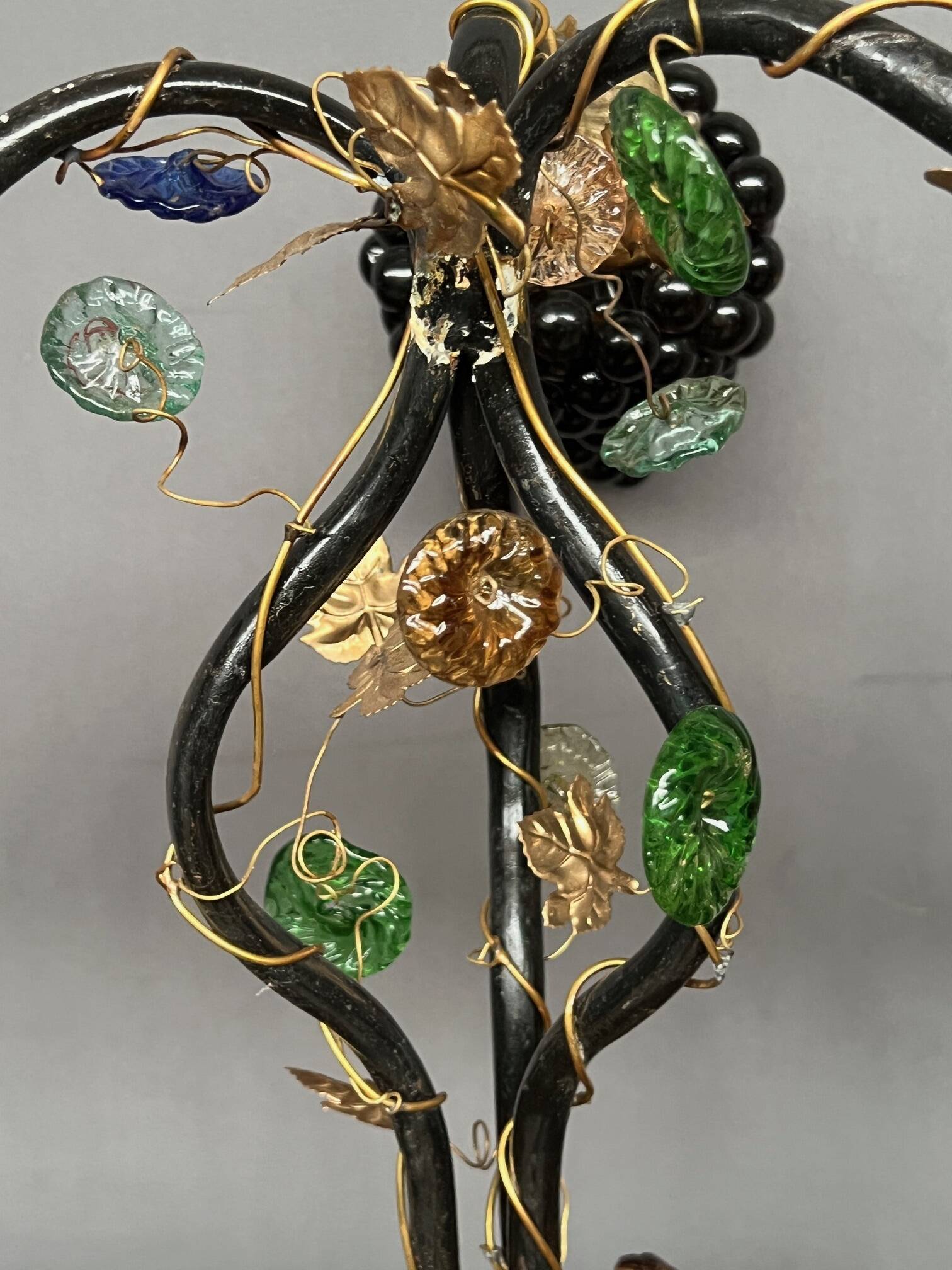 Art Nouveau table lamp with a Murano glass shade.