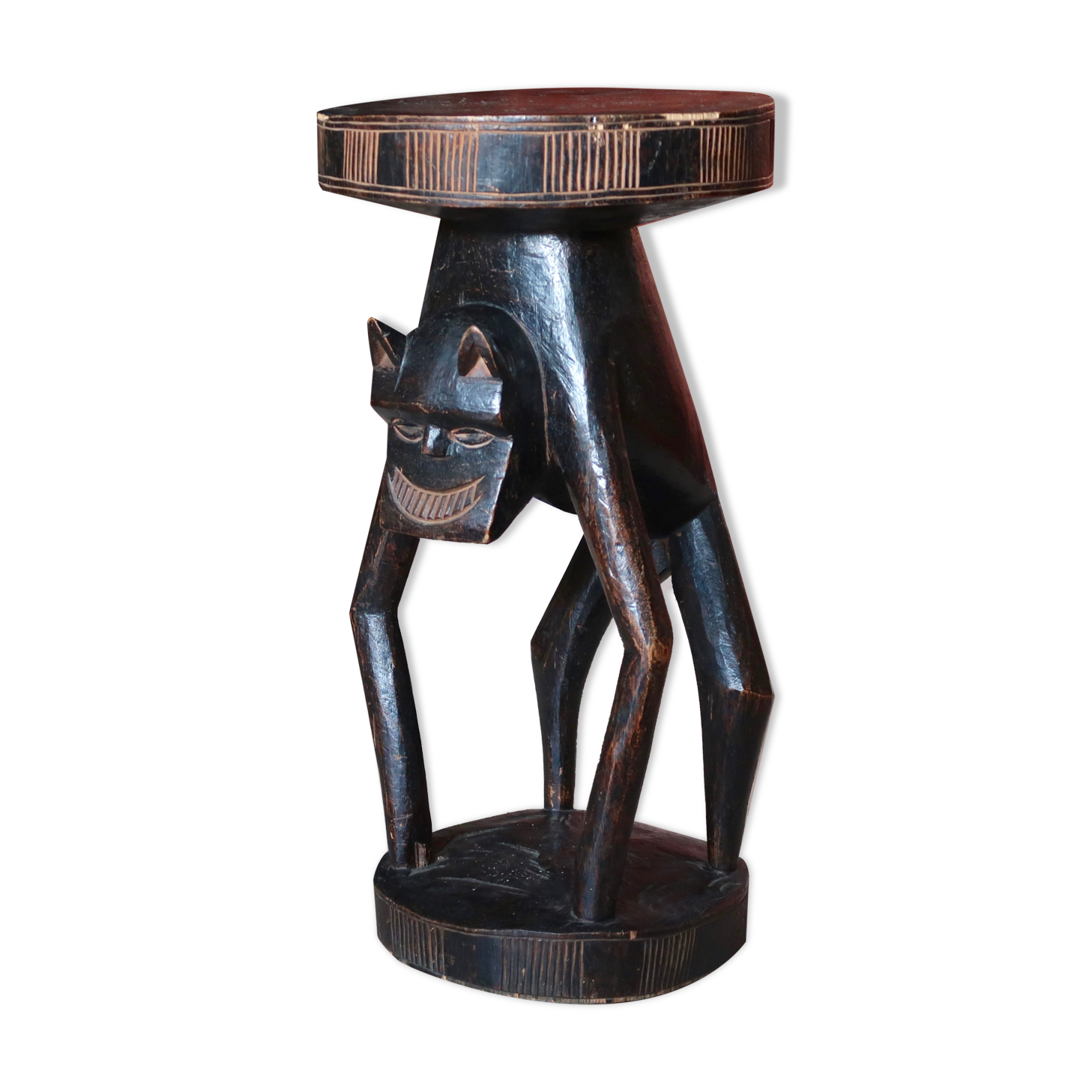 African zoomorphic wooden stool