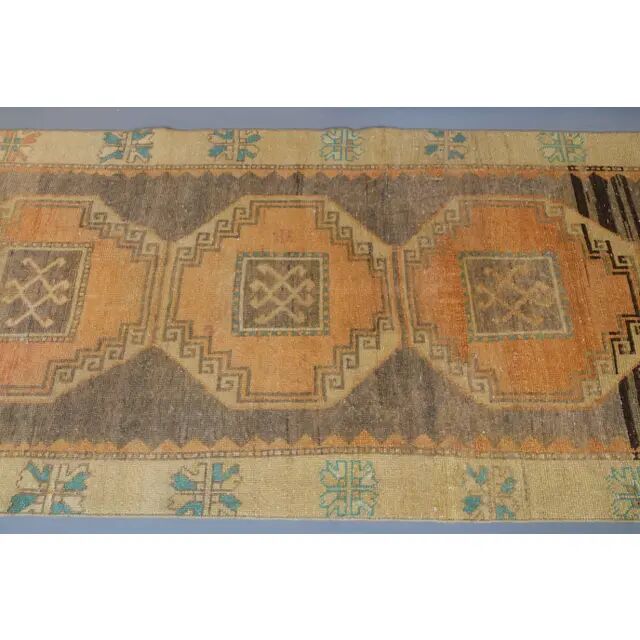 Semi-Vintage Turkish Hand-Knotted Runner 100x381