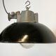 Black Enamel and Cast Iron Industrial Pendant Light, 1960s