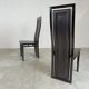 Set of eight Italian Lacquered Wood and Leather Modern Dining Chairs