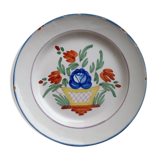 Signed plate on the back of Saint Clement decorated with bouquet of flowers