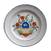 Signed plate on the back of Saint Clement decorated with bouquet of flowers