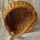 Vintage woven wicker round basket