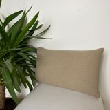 Plain beige linen cushion