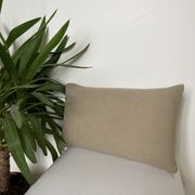 Plain beige linen cushion