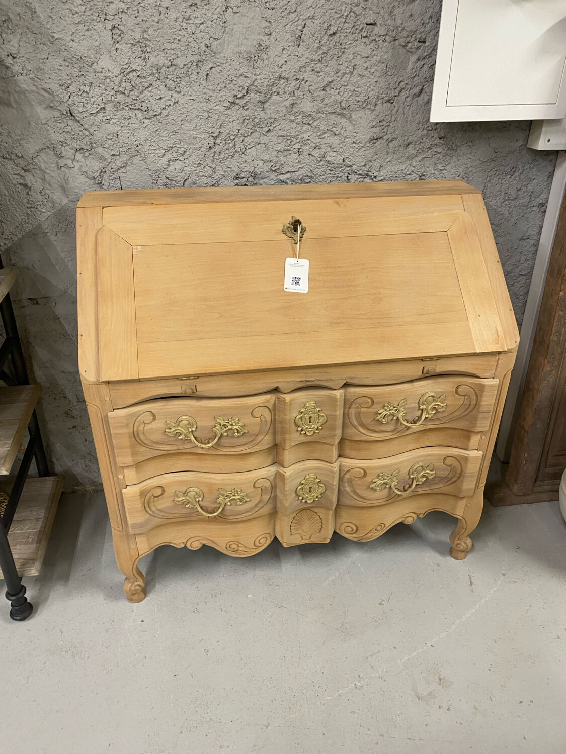 Louis XV secretary in raw wood