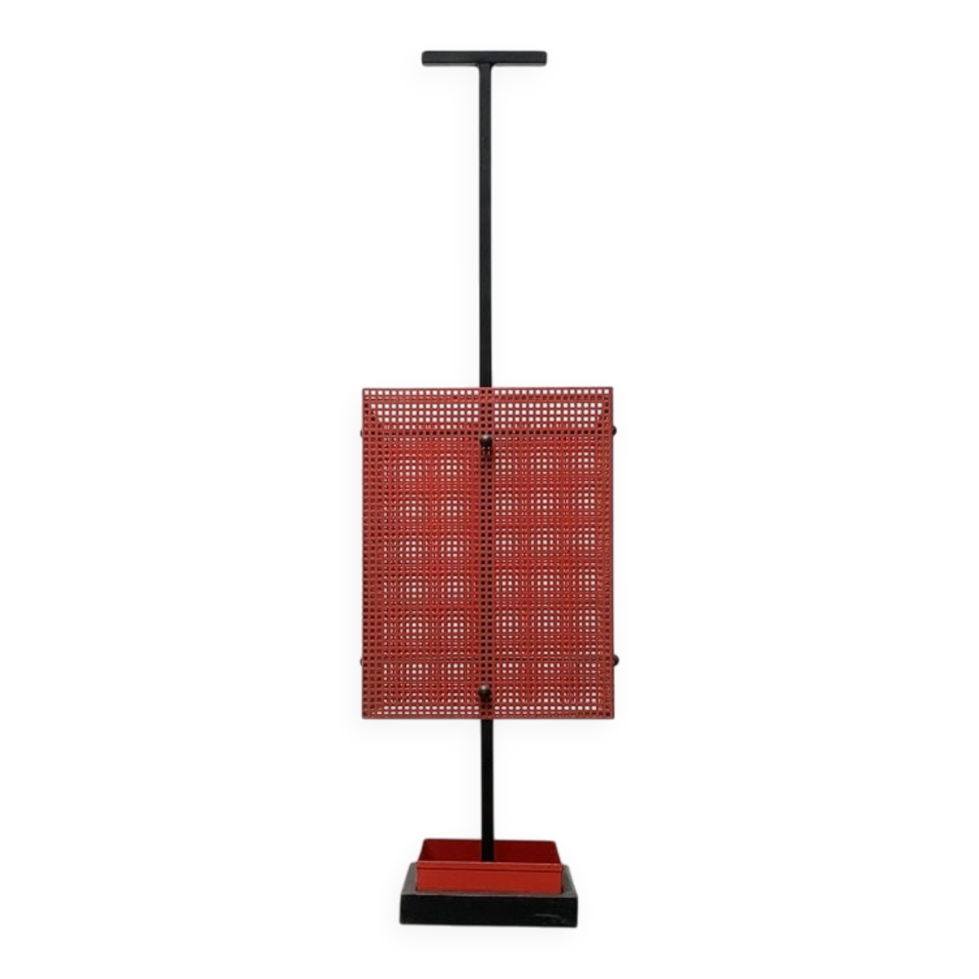 Minimalist perforated steel umbrella stand, 1960s