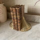 Paire de serre-livres en laiton massif vintage
