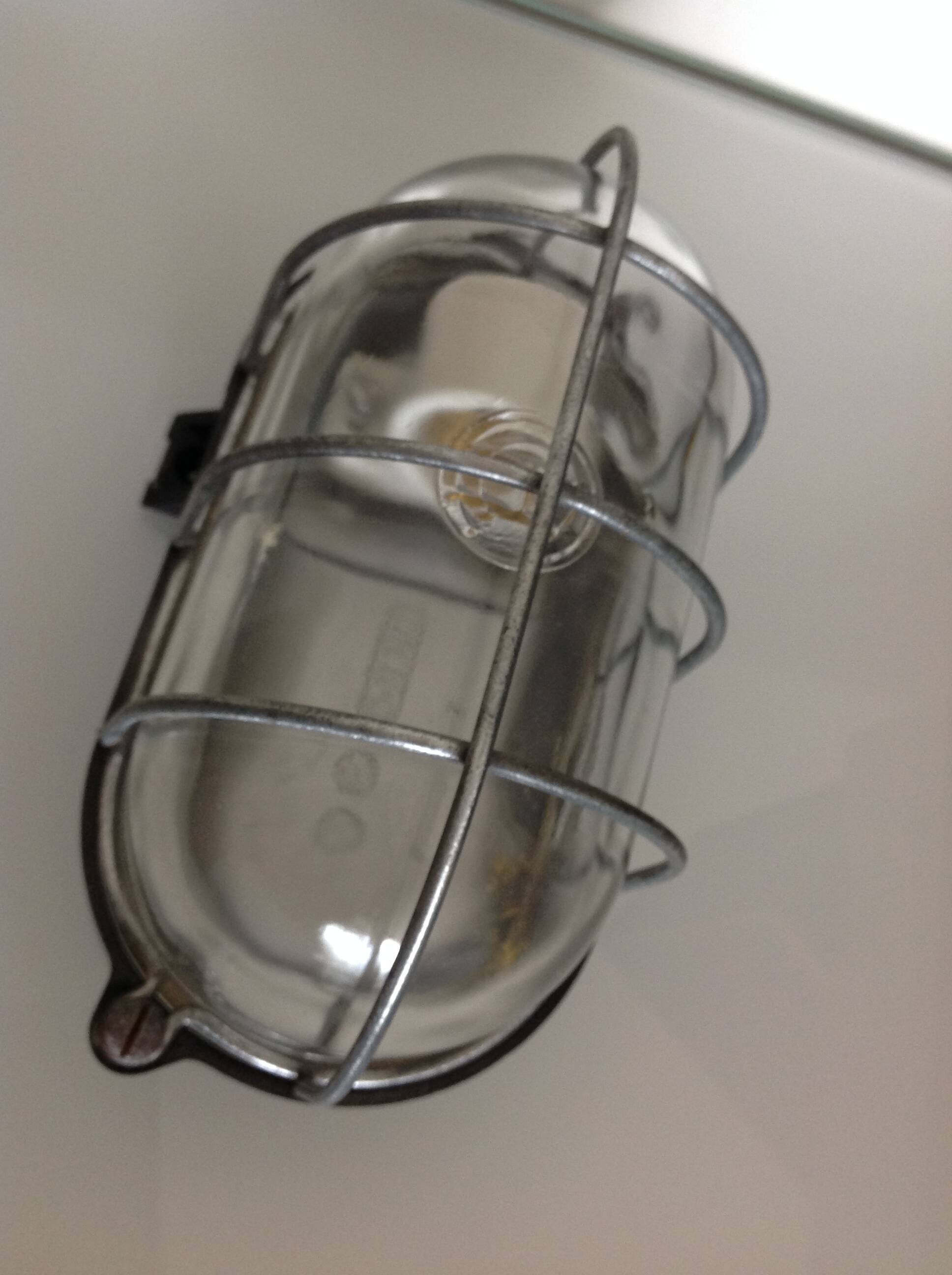 Industrial style porthole wall light / vintage 60s-70s