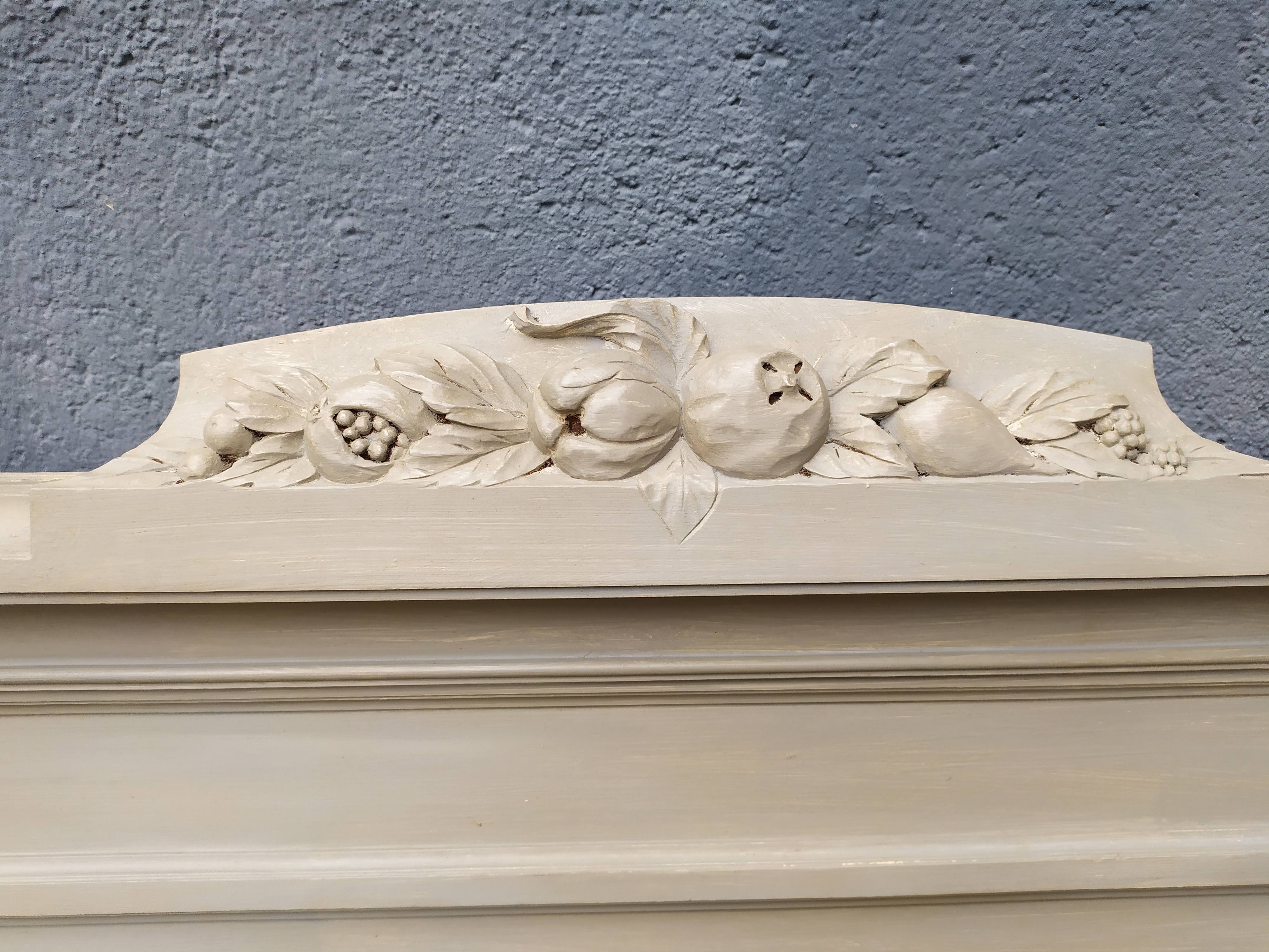 Old grey patinated mirror