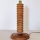 Turned wood lamp and jute lampshade