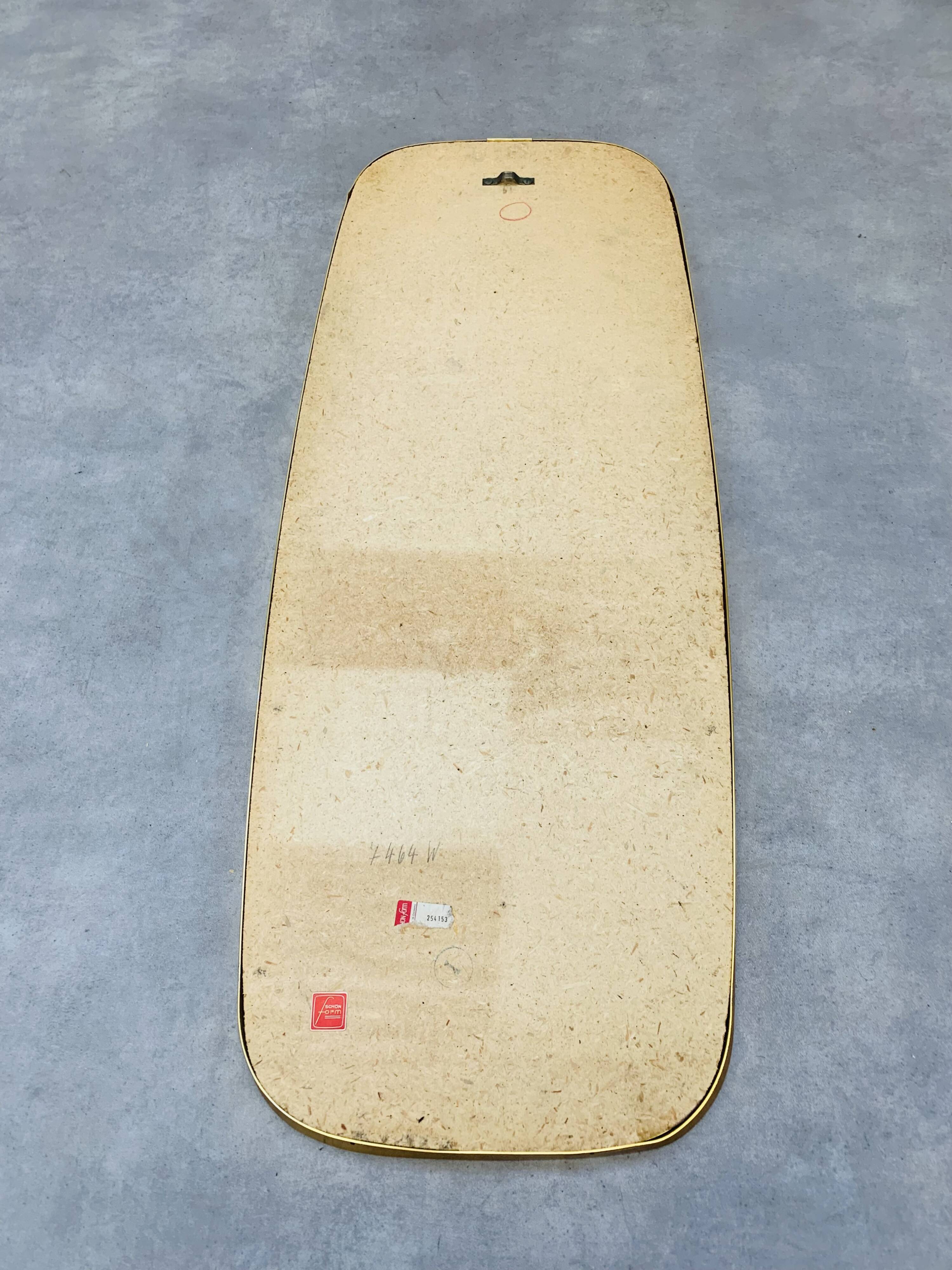 Mirror rearview mirror gold strapping Schönform 60s