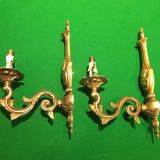 Pair of bronze wall lamps