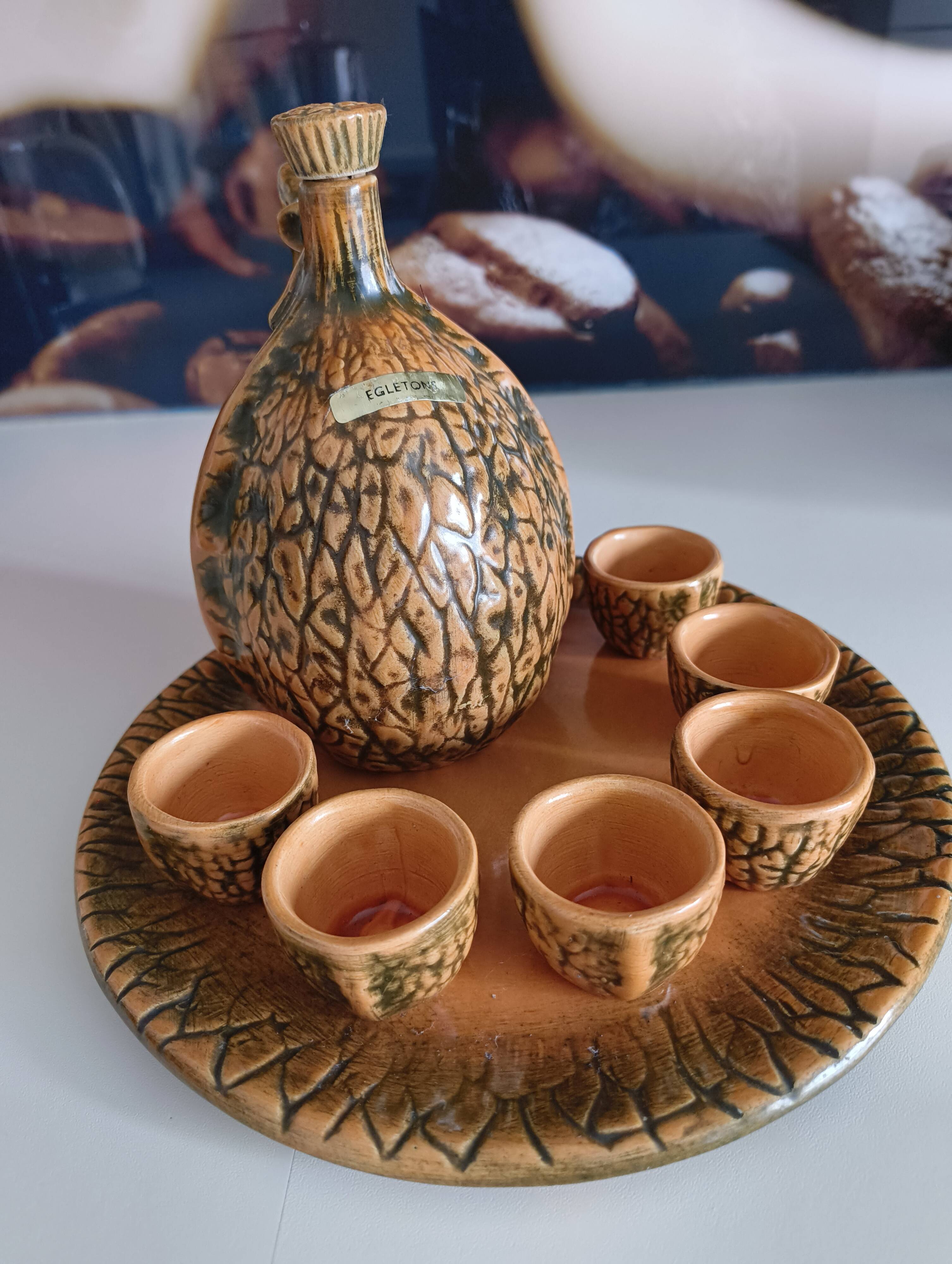 Liqueur service signed Bruno Dose – Céramique du Breuil, 20th century