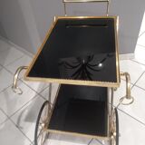 Vintage brass rolling side table, SGDG 1976