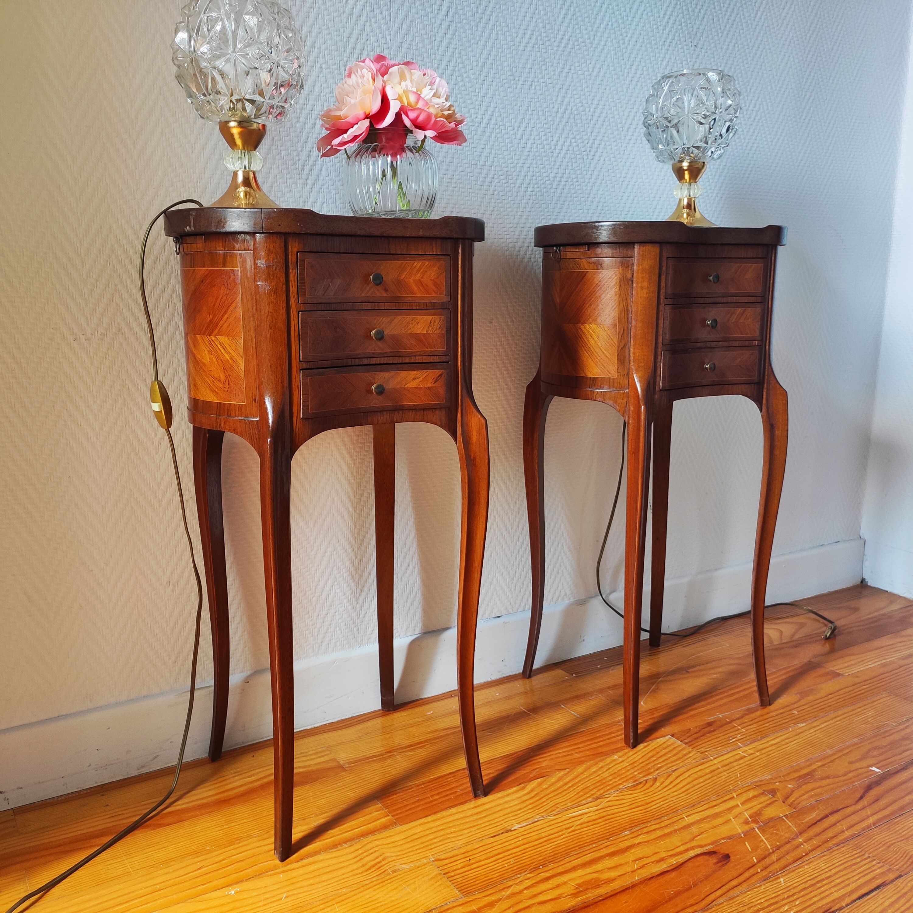 Pair of Louis XV style bedside tables