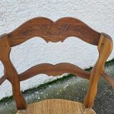 Provencal straw armchair in walnut