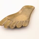Brass tray in the shape of a foot from the 60s