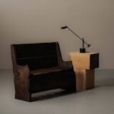 Alpine larch wood storage bench, Folk Art, Piedmont, 19th century