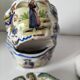 Breakfast set duo Desvres Fourmaintraux regionalist decoration