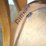 Pair of Baumann type bistro chairs stamped PTT