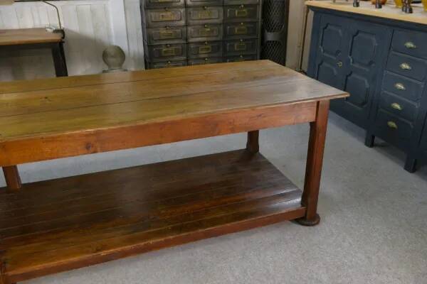 Large solid oak draper's table, 1950s
