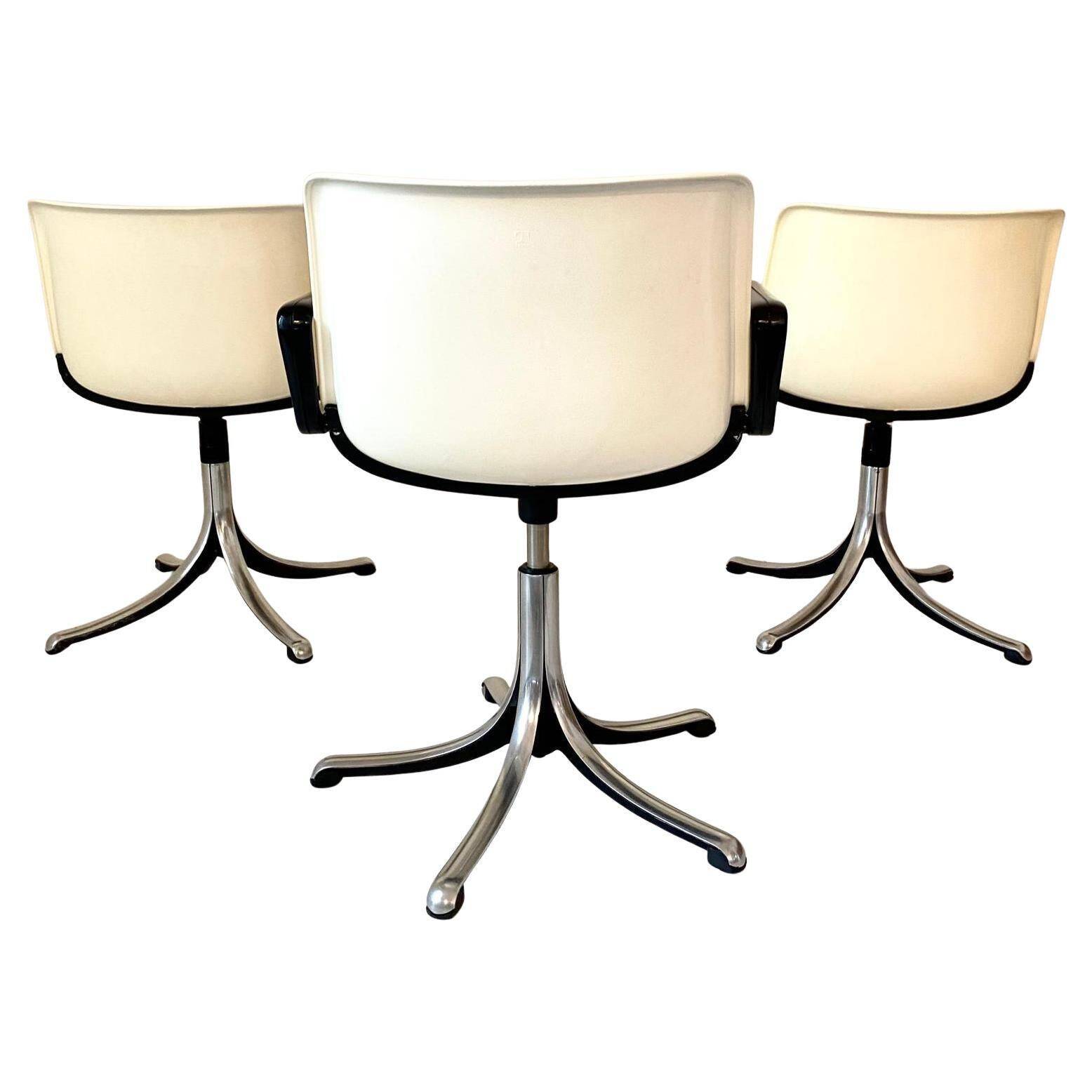 Set of three Modus Office Desk Chairs, Osvaldo Borsani for Tecno, Italy 1960