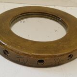 Small round mirror "J.V." 50s signed ceramic 17cm