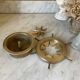 Solid brass compass rose ashtray