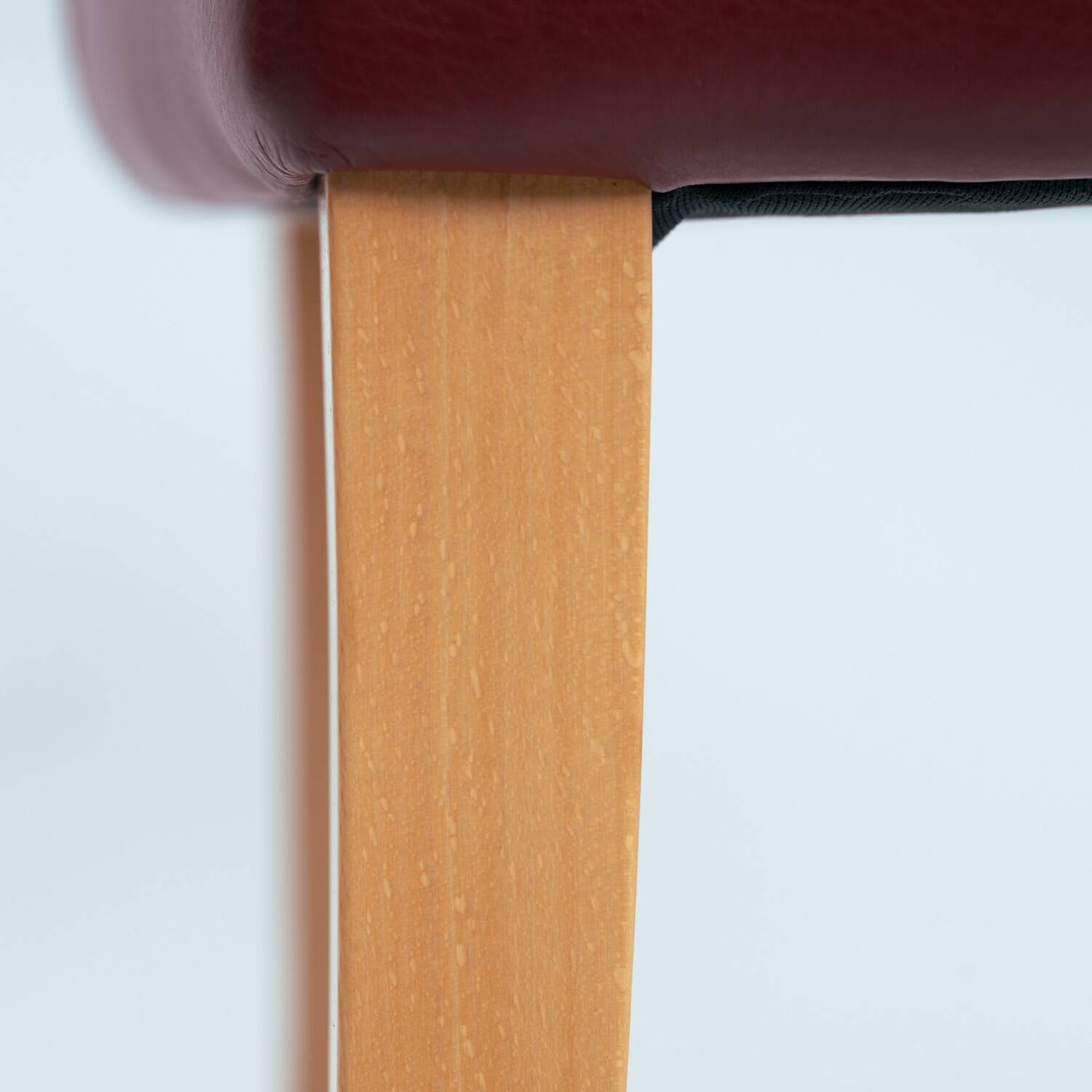 Sinan Armchairs in Leather and Beech Wood, Red and Black, Designed by Poltrona Frau, Set of 4