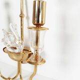 Rare set of Italian crystal 'Swan' wall lights, Italy 1980s