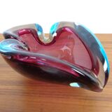 Large Sommerso Murano Glass Ashtray by Flavio Poli, Italy, 1960s