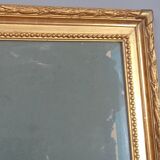 Old frame with keys, gilded stucco wood, pearl frieze 46x38 cm, foliage 40.3x32.1 cm + SB glass