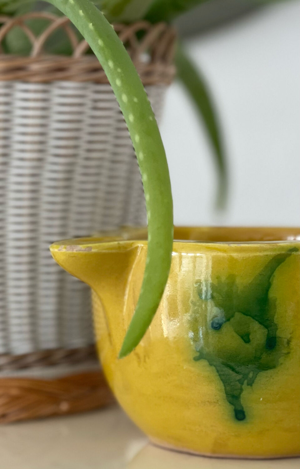 Vintage glazed stoneware mortar