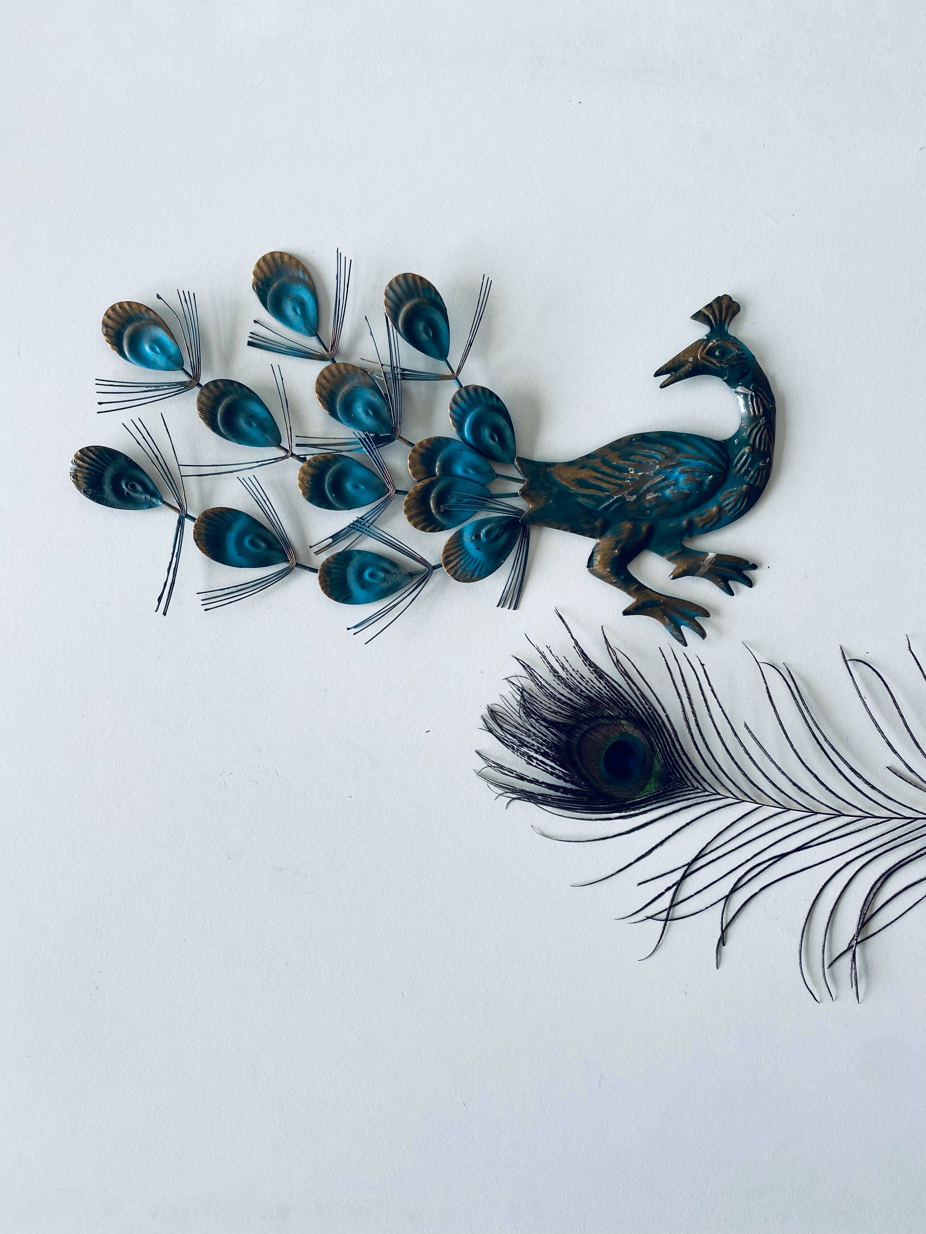 Metal peacock wall decoration