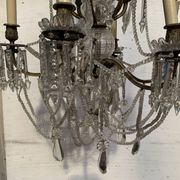 Louis XV style "Fontaine" chandelier in bronze and 20th century pendants