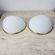 Pair of Limburg Glashütte wall lamp sconce opaline glass with golden detail