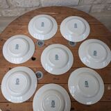 Ensemble de 9 anciennes assiettes plates modèle Guadeloupe Saint Amand