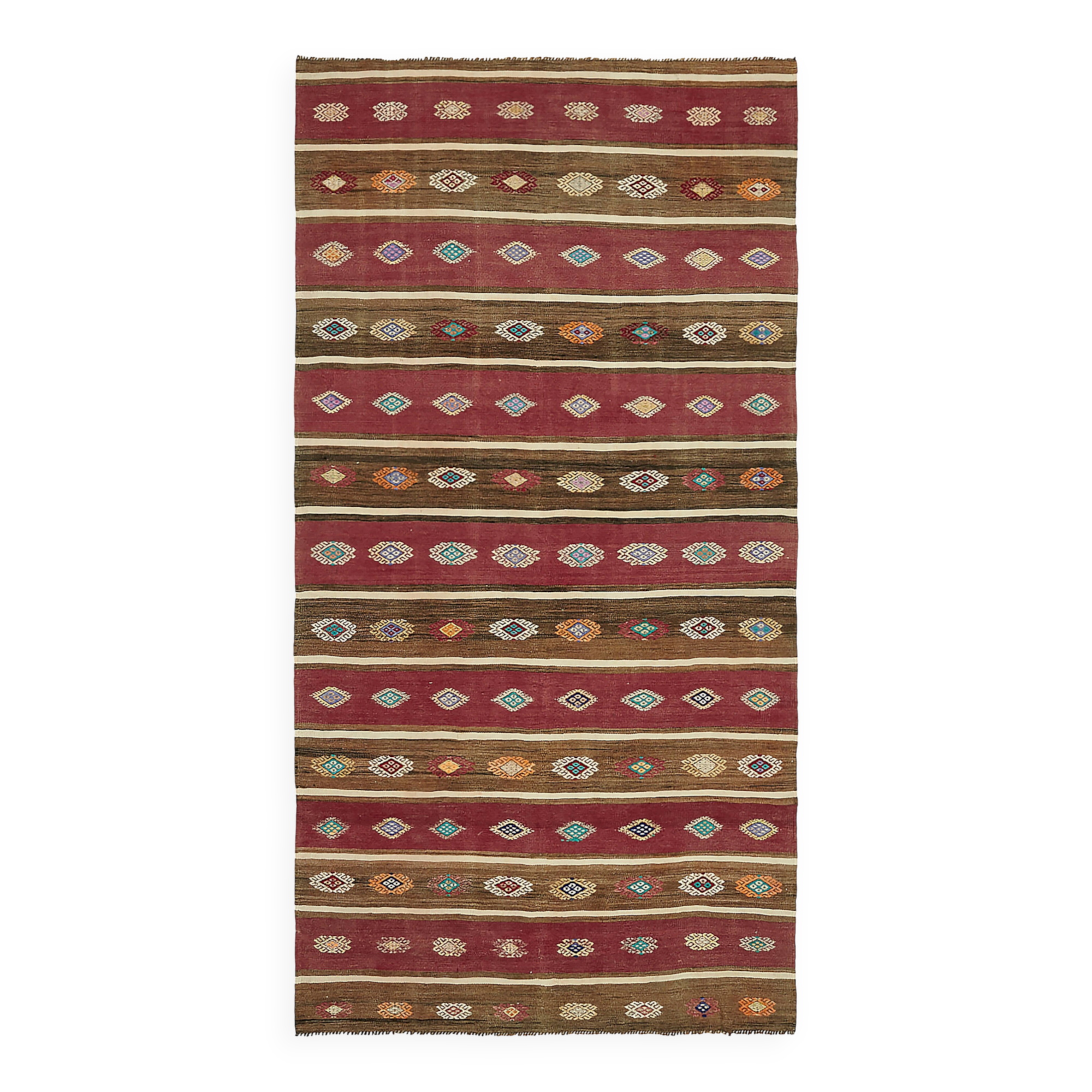 Turkish Handmade Vintage Anatolian Kilim 162 cm x 305 cm