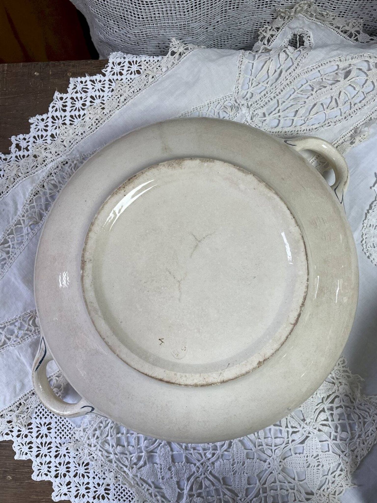 Salins blue iron earth soup tureen