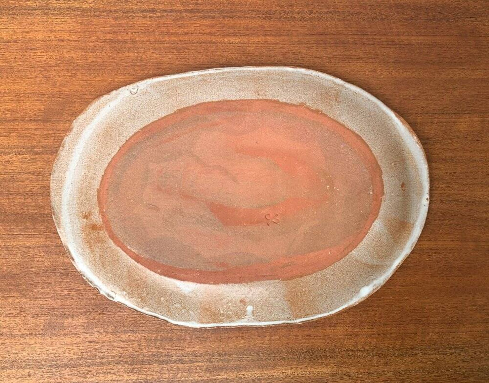Large German ceramic plate with fish from the mid-century.