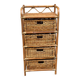 Vintage 1970s rattan and wicker chest of drawers with 4 drawers.