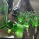 Vintage pear liqueur service in silver metal 70s