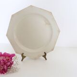 Creil and Montereau plates, 19th century, Perle model, ivory / set of 2