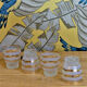 Digestive service in sandblasted glass - carafe and old glasses 50s