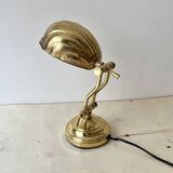 1950s brass "shell" desk lamp, vintage lighting