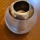 Antique Victorian Glass and Silver Matchpot 1897