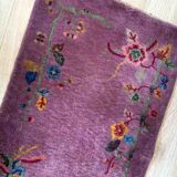 Chinese Art Deco handmade antique carpet 67cm x 124cm) 1920s